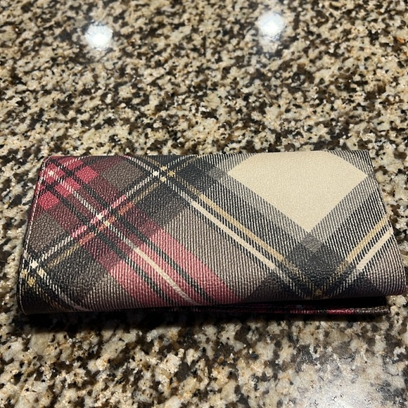 Vivienne Westwood Plaid Wallet - Red, Black, Cream - Picture 2 of 15